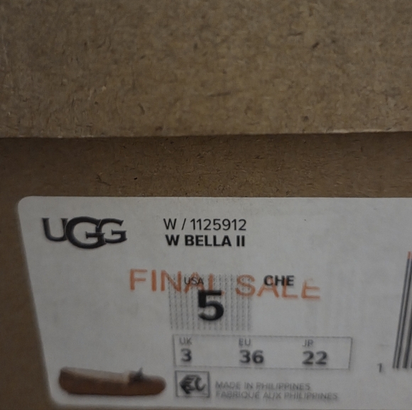 UGG BELLA II ' CHESTNUT' SLIP ON MOCCASIN - Picture 4 of 7